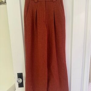 Sézane Size 34 Rust Orange Wide-Leg Trousers